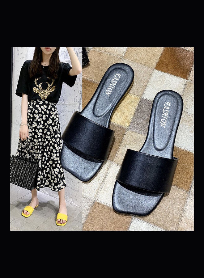 Lightweight Soft Simple Slippers Black - Image 2