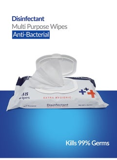 VCare Disinfectant Multipurpose Antibacterial Wipes 48 Pieces Pack of 6  - Image 2