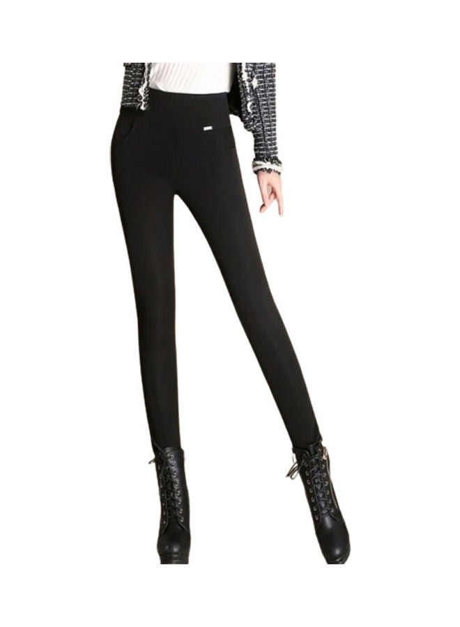 Solid High Waist Leggings Black
