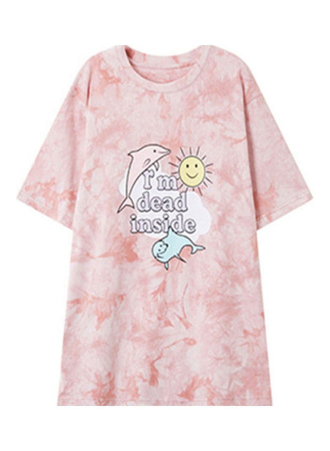 I'm Dead Inside Printed T-Shirt Pink - Image 1