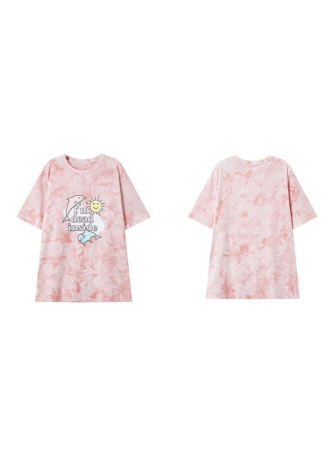 I'm Dead Inside Printed T-Shirt Pink - Image 2