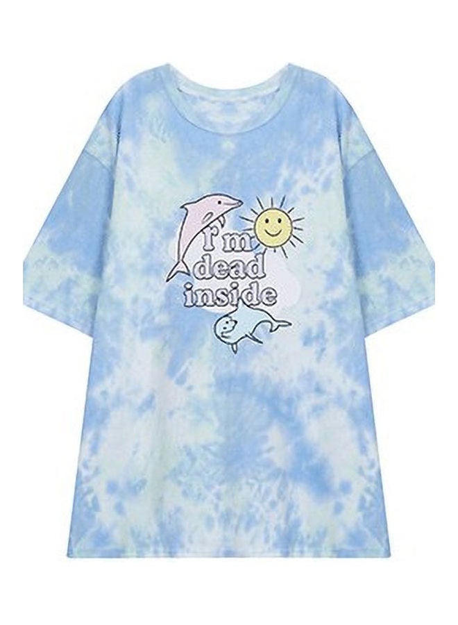 I'm Dead Printed T-Shirt Sky Blue - Image 1