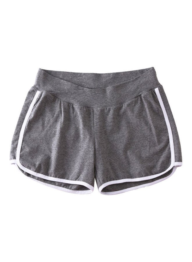 Women Elastic Sports Shorts Dark Gray