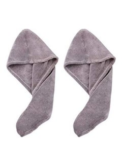 Yebeauty 2-Piece Quick Dry Hair Wrap Towels Set Brown 8.5inch 