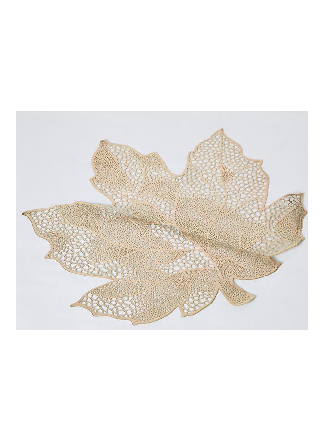 هوم بوكس لبادة صحون بتصميم ورقة شجر من كلوريد البولي فينيل - 42x43 سم ذهبي - Image 4