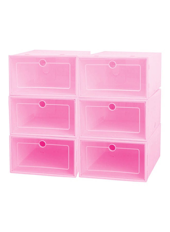 A TO Z 6-Piece Plastic Shoe Storage Box Set Multicolour 13*23*35cm  - Image 1