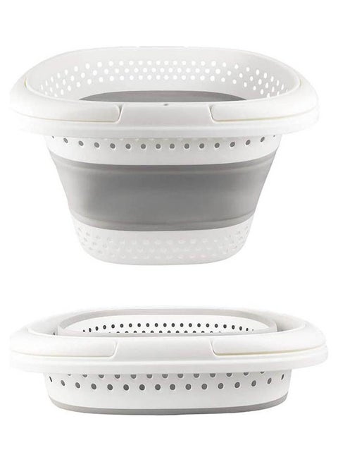 Foldable Laundry Basket Grey/White 50x39x24cm
