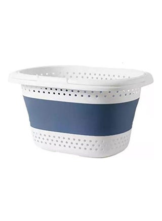 Foldable Laundry Basket Blue/White 50x39x24cm - v1611116540/N43809750A_1