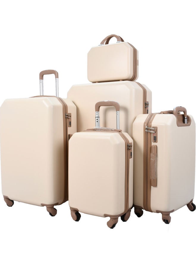 مورانو طقم حقائب سفر بعجلات مكون من 5 قطع بيج - Image 1