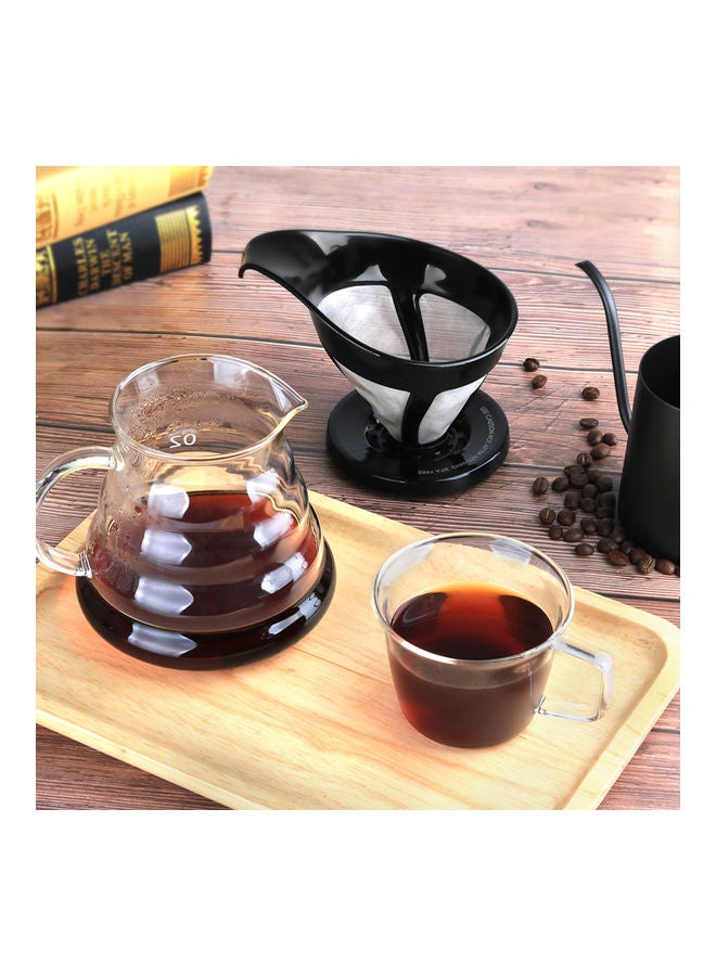طقم ماكينة صنع القهوة اسود/شفاف/بني 25 x 10 x 22سم - Image 2
