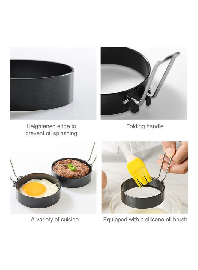 Generic - Pancake Shaper Egg Frying Mold with Handle Black 16.00 x 3.50 x 16.00cm - Image 1