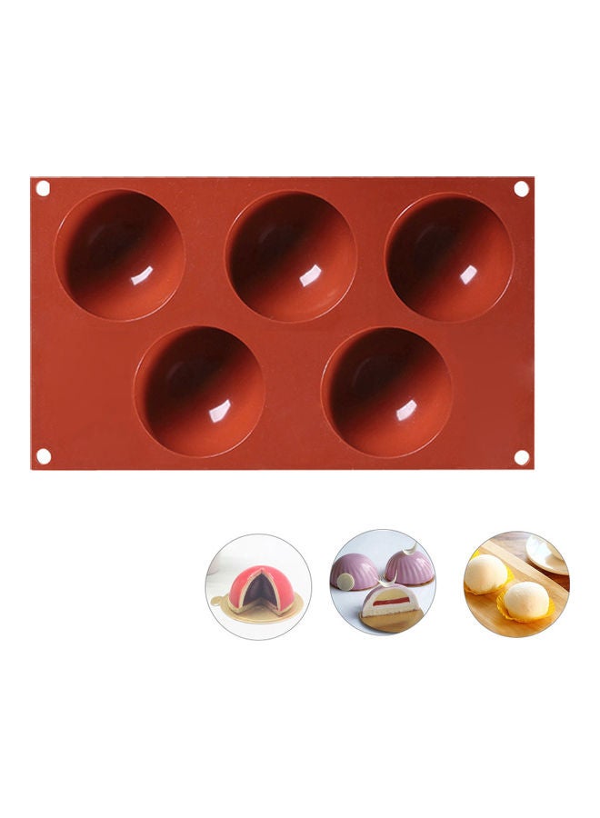 قالب كيك ب5 فتحات من قطعة واحدة بني فاتح 6.8 x 29 x 17سم - Image 2