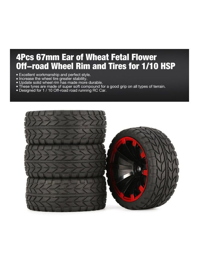 Generic - 4-Piece Of Off-road Wheel Rim And Tires 14 x 14 x 3.5cm - Image 1