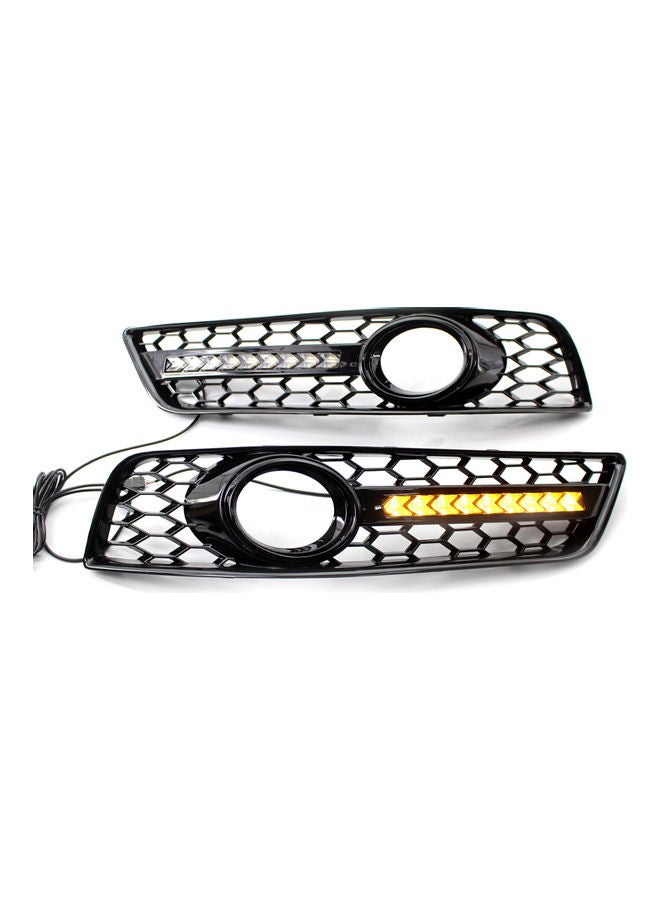 1-Pair Honeycomb Bumper Fog Light Grill for Audi A3