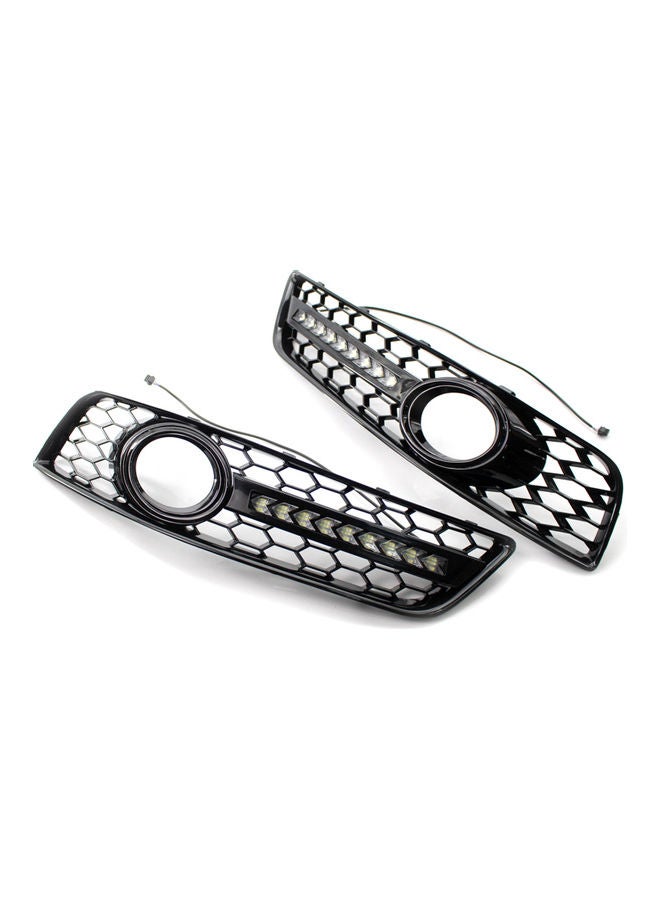 1-Pair Honeycomb Bumper Fog Light Grill for Audi A3