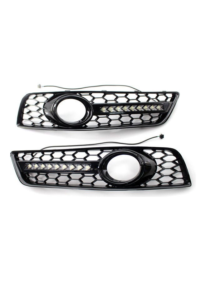 1-Pair Honeycomb Bumper Fog Light Grill for Audi A3