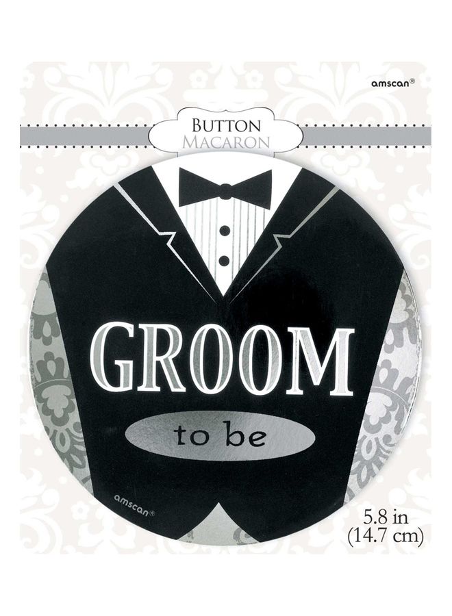 زر كبير بطبعة كلمة "Groom" 5.8بوصة