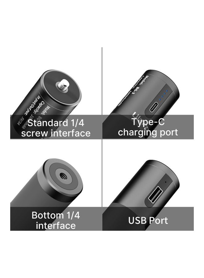BG-3 Power Bank with Mini Tripod Compatible Black