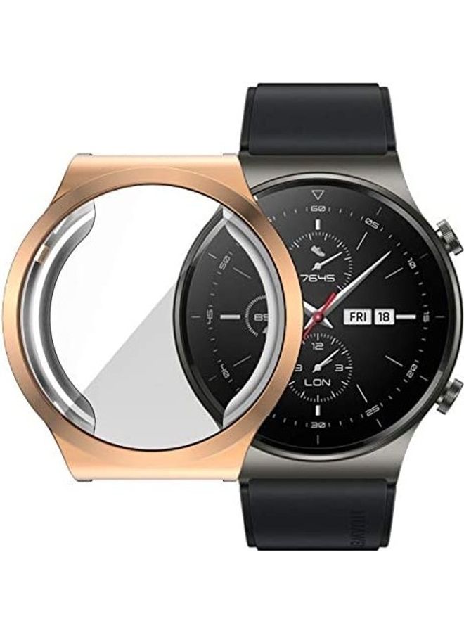 Electroplating Cover with Screen Protector for Huawei Watch GT2 Pro Rose Gold - Image 1