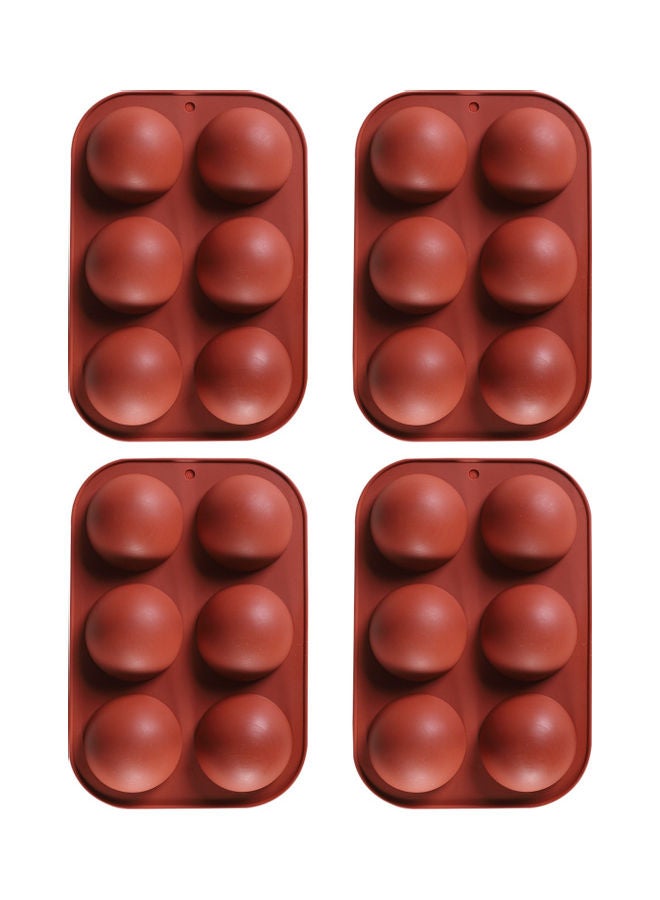طقم قوالب كيك ب6 فتحات من 4 قطع بني 20.00 x 5.00 x 14.00سم - Image 1