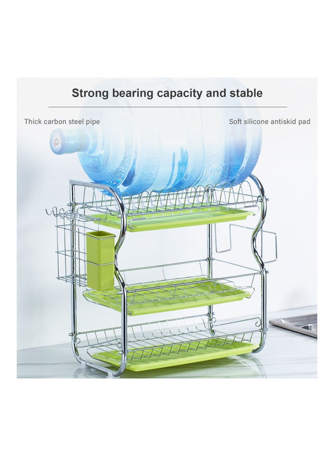 3-Tier Dish Drying Rack Silver 46 x 15 x 26.50cm - Image 2