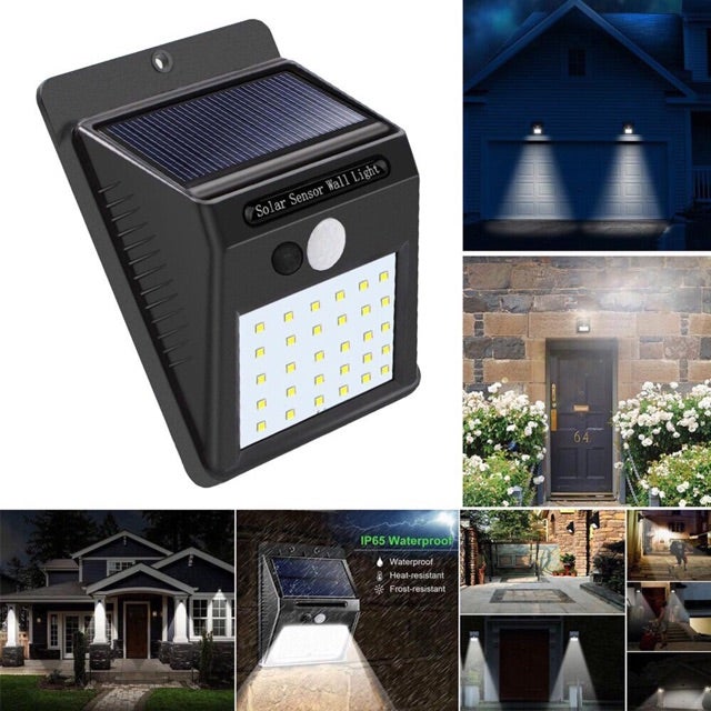 360 Light - Solar Power LED Wall Light PIR Sensor + CD5 Night Sensor Outdoor Light Black/Grey 102x53x130mm - Image 1