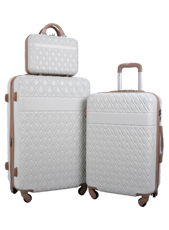 MORANO 4-Piece Luggage Trolley Bag Set Beige/Brown  - Image 2