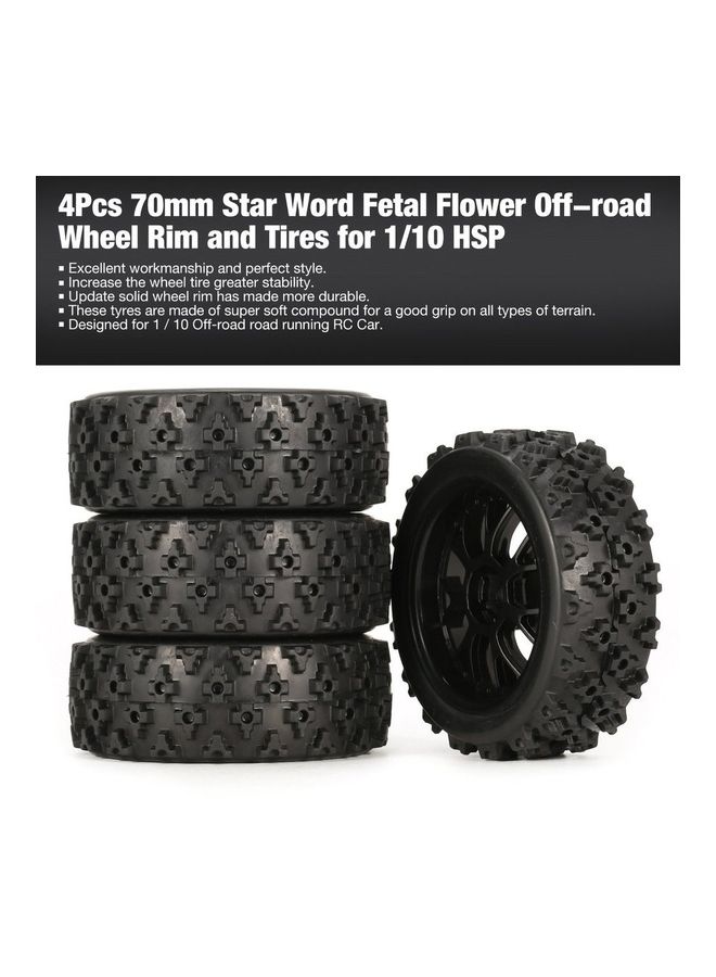 4-Piece Of Star Off-road Wheel Rim And Tires 14 x 14 x 3.5cm  - Image 1