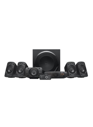 نظام مكبر صوت محيطي 5.1 طراز Z906 معتمد من قبل THX مع فك تشفير مسارات Dolby وDTS وبأقصى طاقة 1000 وات ويتوافق مع أجهزة عديدة ومزود بمدخلات صوتية متعددة وبقابس المملكة المتحدة. لجهاز الكمبيوتر/ جهاز بلايستيشن 4/ إكس بوكس/ مشغل الموسيقى / التلفزيون / الهاتف الذكي / التابلت أسود - v1611122126/N11411471A_1