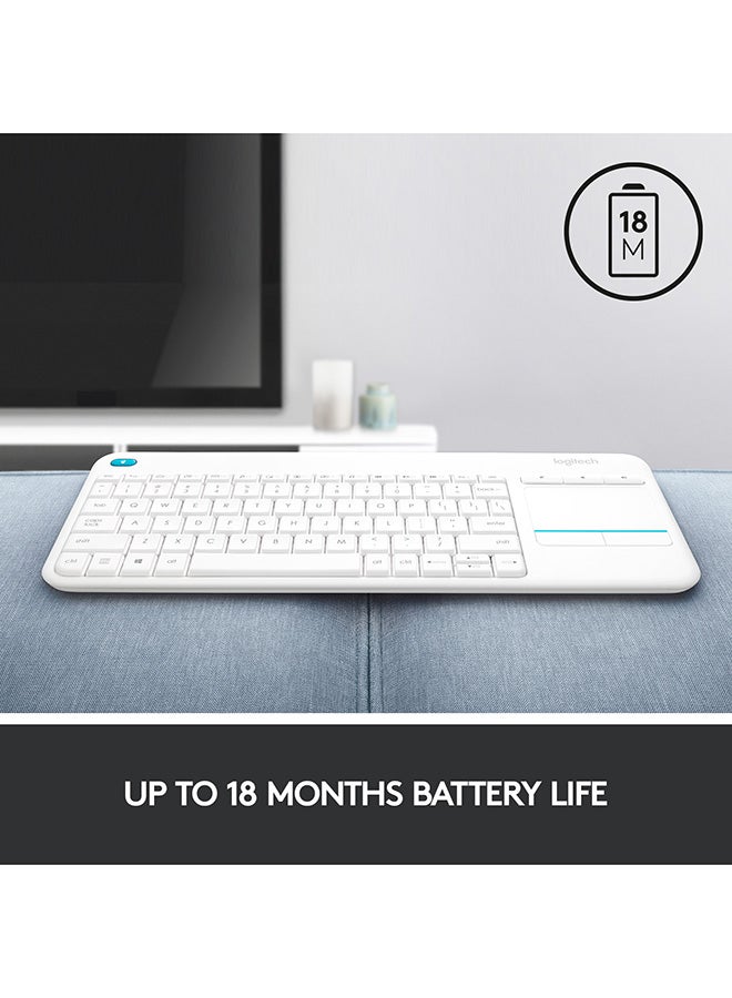 Logitech - K400 Plus Wireless Keyboard White - Image 1