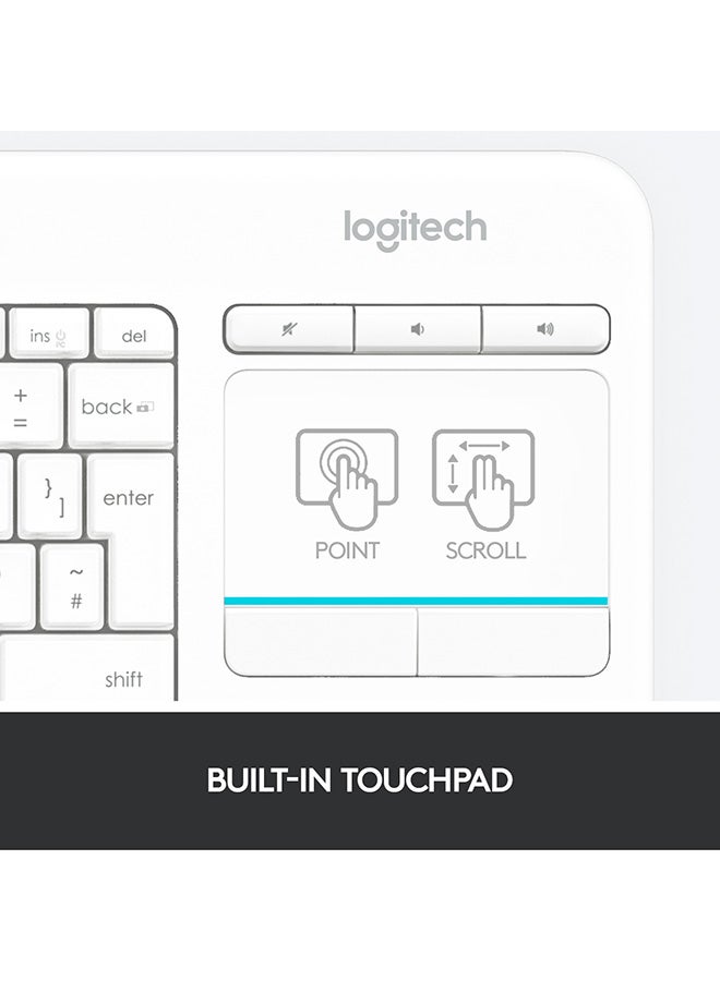 Logitech - K400 Plus Wireless Keyboard White - Image 1