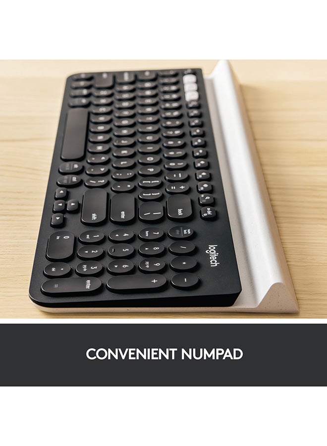 Logitech - K780 Multi-Device Wireless Keyboard 2.4GHz and Bluetooth Black - Image 1