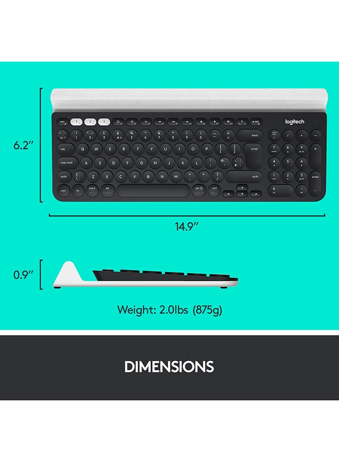 Logitech - K780 Multi-Device Wireless Keyboard 2.4GHz and Bluetooth Black - Image 1