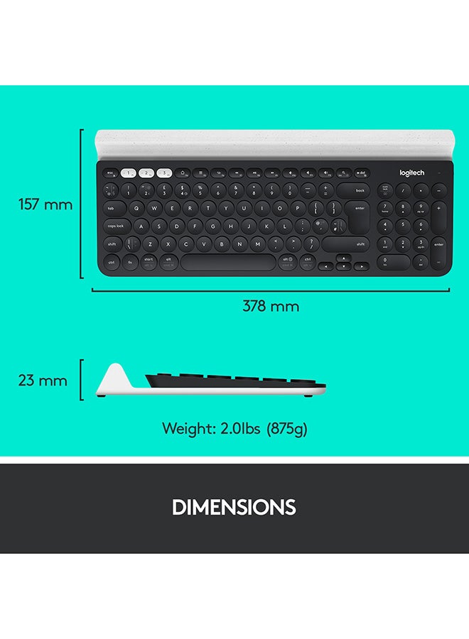 Logitech - K780 Multi-Device Wireless Keyboard 2.4GHz and Bluetooth Black - Image 1