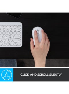 Logitech M350 Pebble Wireless Mouse, Bluetooth or 2.4 GHz With USB Mini-Receiver, Silent, Slim Computer Mouse With Quiet Click for Laptop/Notebook/PC/Mac White  - Image 5