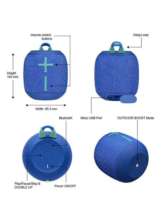 Ultimate Ears - Wonderboom 2 Portable Wireless Bluetooth Speaker Bermuda Blue - Image 1