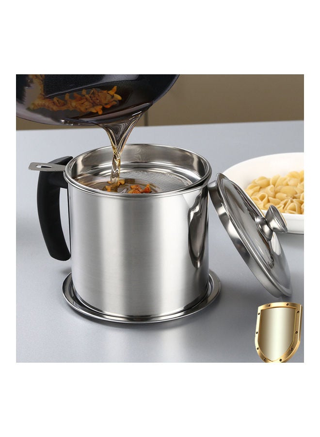 حاوية لتخزين الزيت مزوّدة بشبكة دقيقة فضي 17.00 x 14.50 x 16.50سم - Image 2