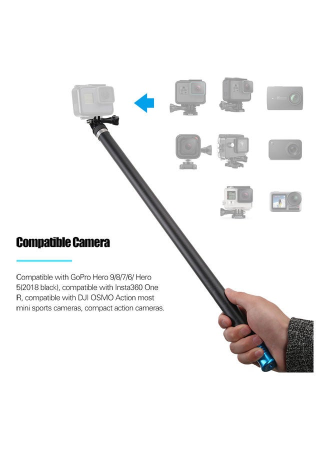 TELESIN - Lightweight Extendable Handheld Pole Monopod Black - Image 1