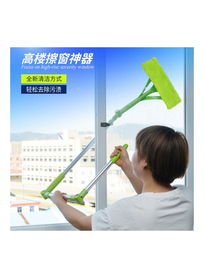 Double-Sided Window Cleaner Rod With Scraper Tool Green 1kg - Image 1