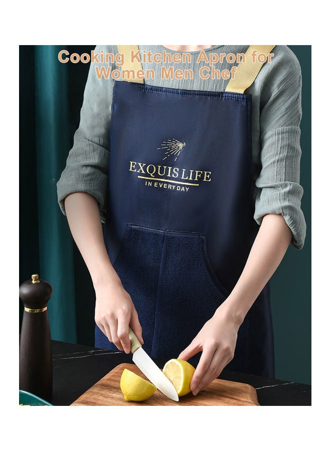 Adjustable Bib Apron with 2 Pockets Blue 8.00cm  - Image 2