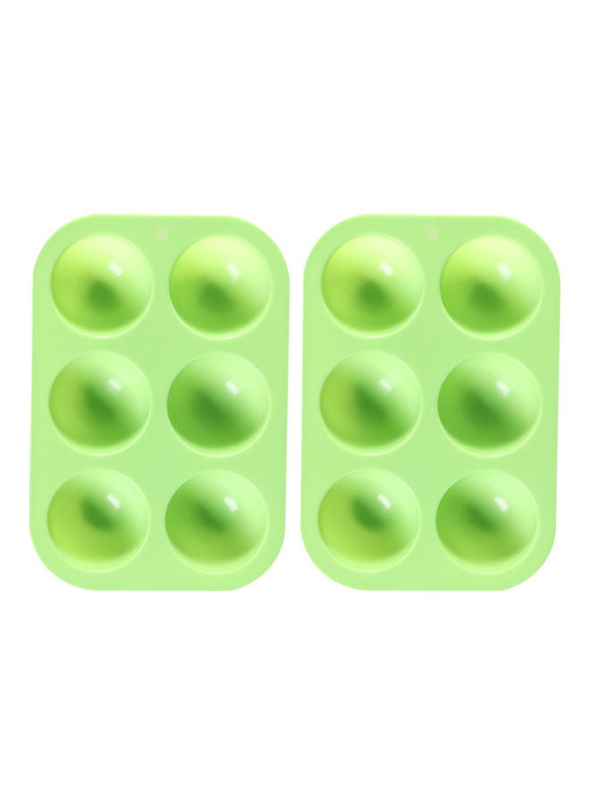 قالب كيك ب6 فتحات من قطعتين أخضر 20.00 x 5.00 x 14.00سم - Image 1