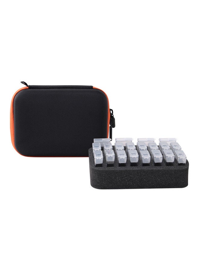 Double Zipper Closure Diamond Storage Case Orange 0.242kg  - Image 2