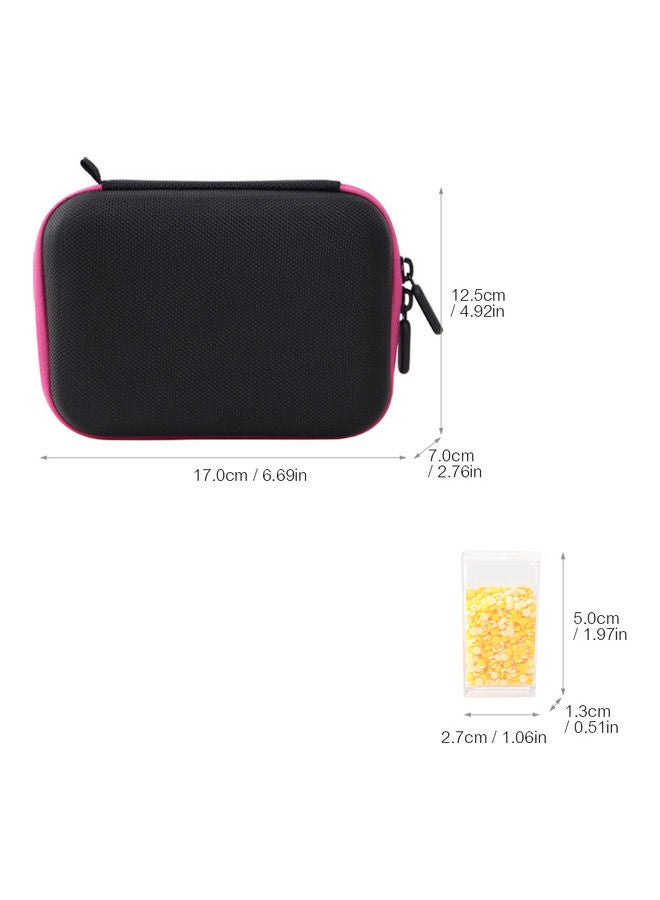Double Zipper Closure Diamond Storage Case Orange 0.242kg  - Image 5
