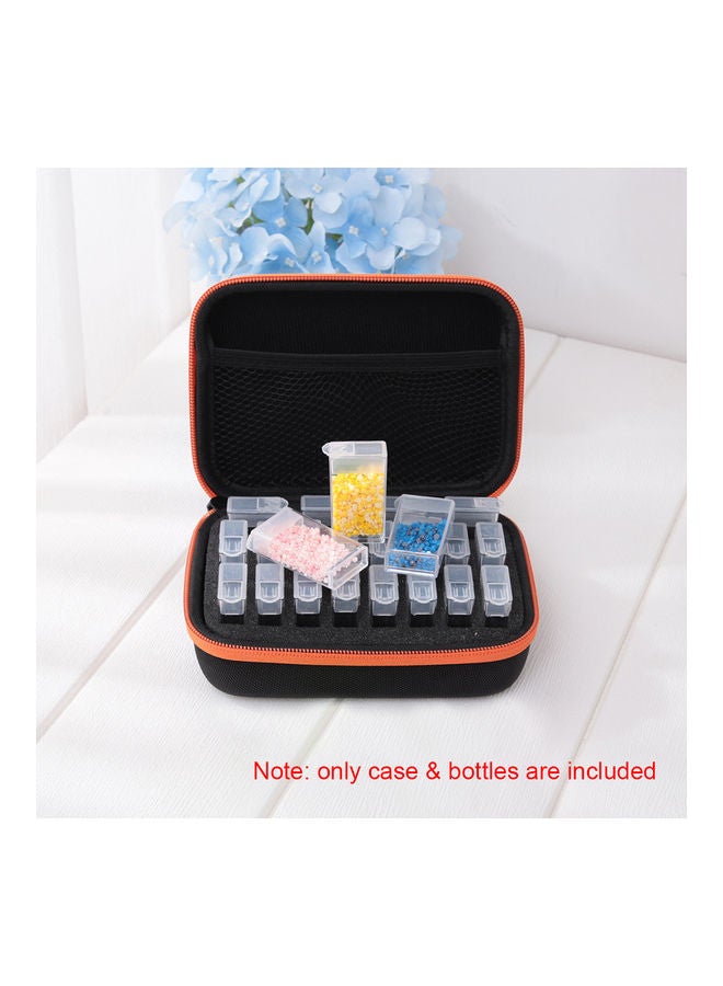 Double Zipper Closure Diamond Storage Case Orange 0.242kg  - Image 4