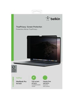 belkin Screenforce Trueprivacy Screen Protector - Ultra Thin Privacy Shield For Macbook Pro 16 Inches, Full-Screen Protection, 2-Way Side Filter, Removable And Reusable, Easy Installation Clear  - Image 3
