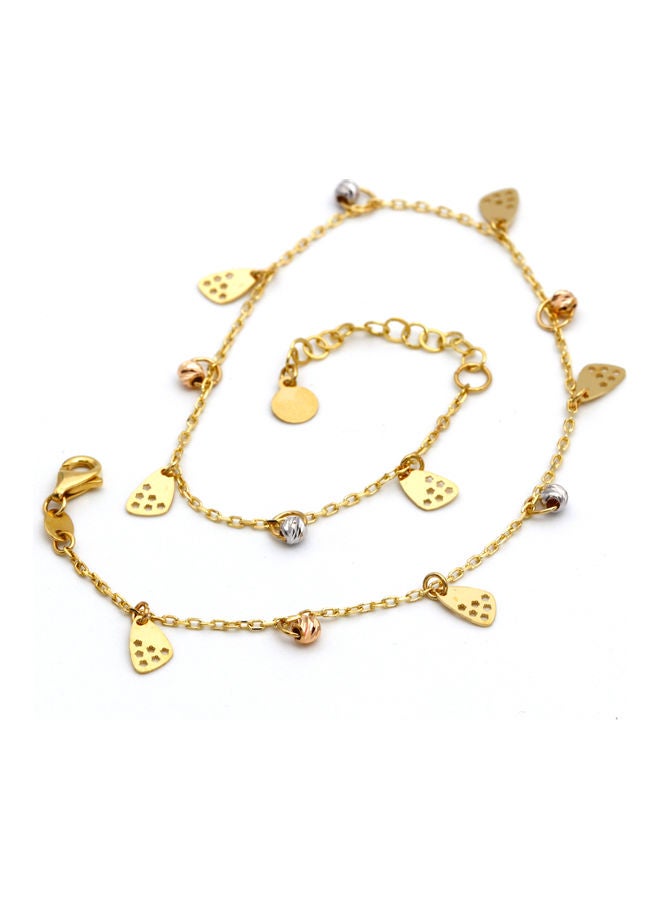 Gold Zone - 18 Karat Gold Star Rosary Anklet - Image 1