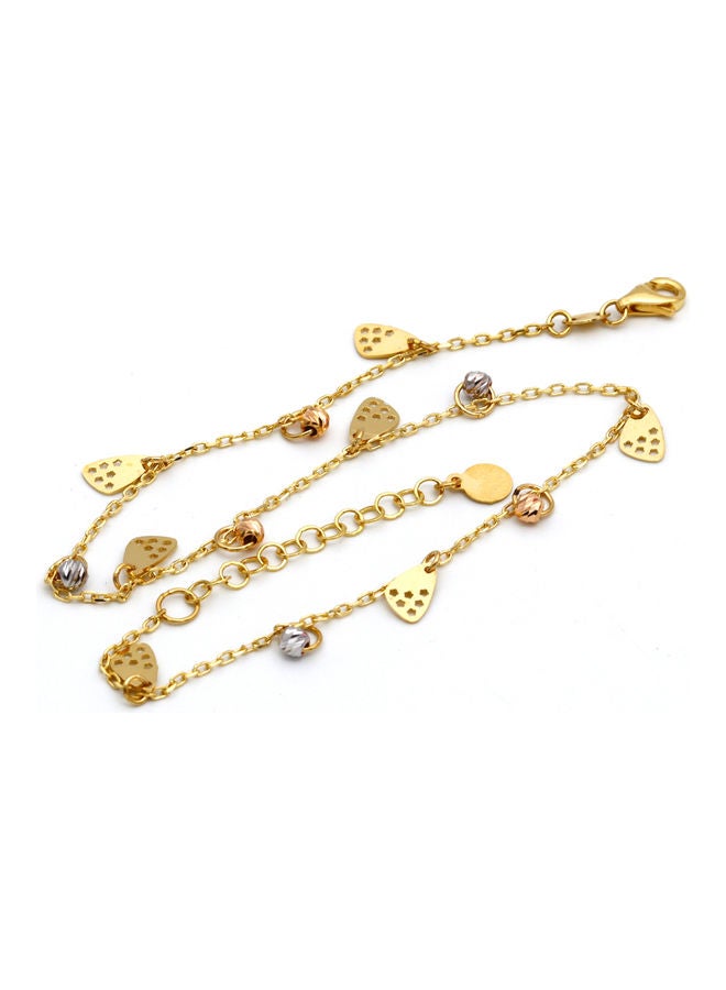 Gold Zone - 18 Karat Gold Star Rosary Anklet - Image 1