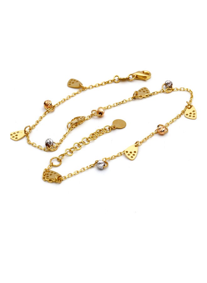 Gold Zone - 18 Karat Gold Star Rosary Anklet - Image 1