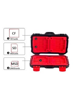 Lynca Waterproof Plastic CF / SD / Micro SD Memory Card Case Black/Red  - Image 3