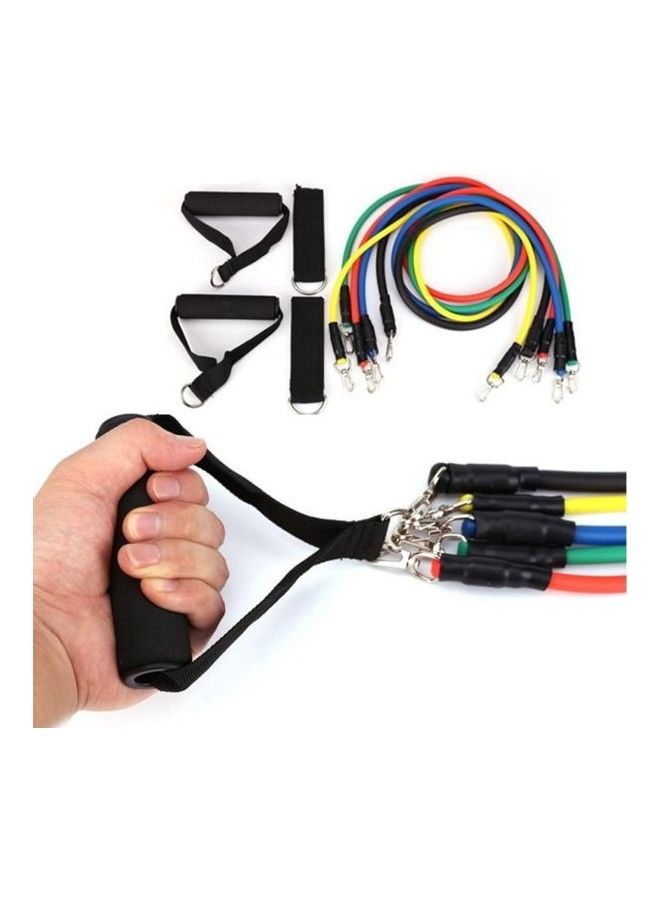 Generic - 11-Piece Sport Resistance Exercise Band With Bag 21 x 18.2 x 6.8cm - Image 1